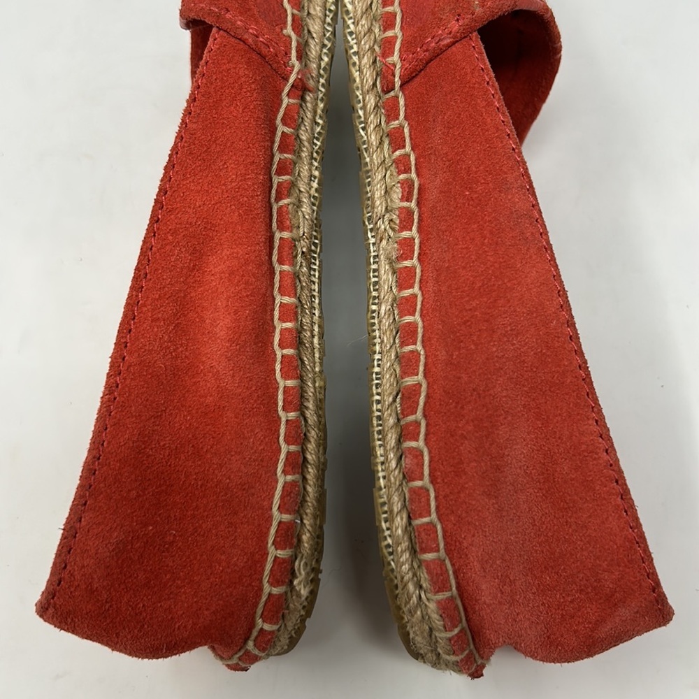 Coach June Coral Signature Logo Embossed Suede Leather Espadrille Flats Size 7.5 - Picture 7 of 14